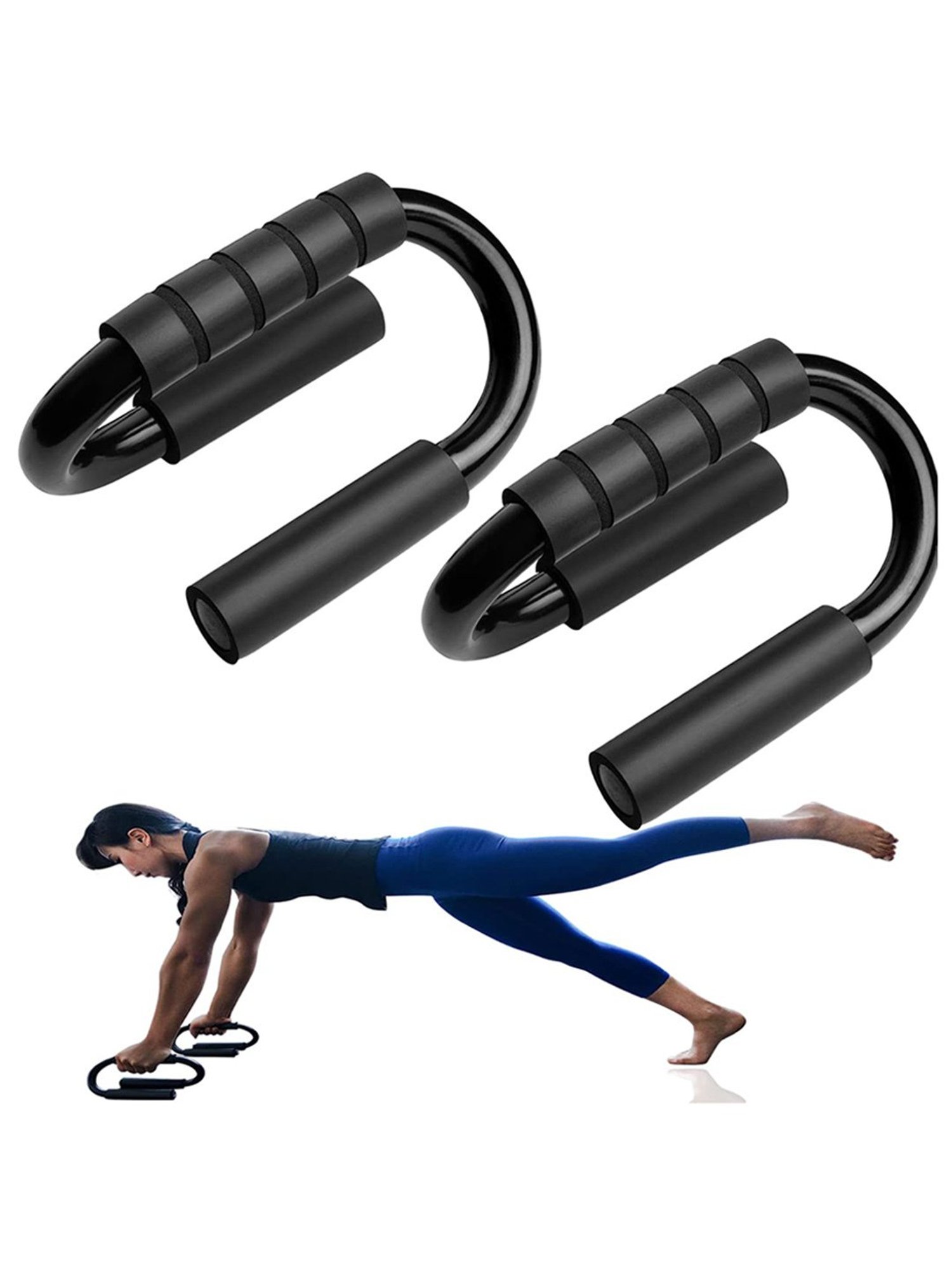 B Fit AB3429 Fitness Pushup Bars (Black)