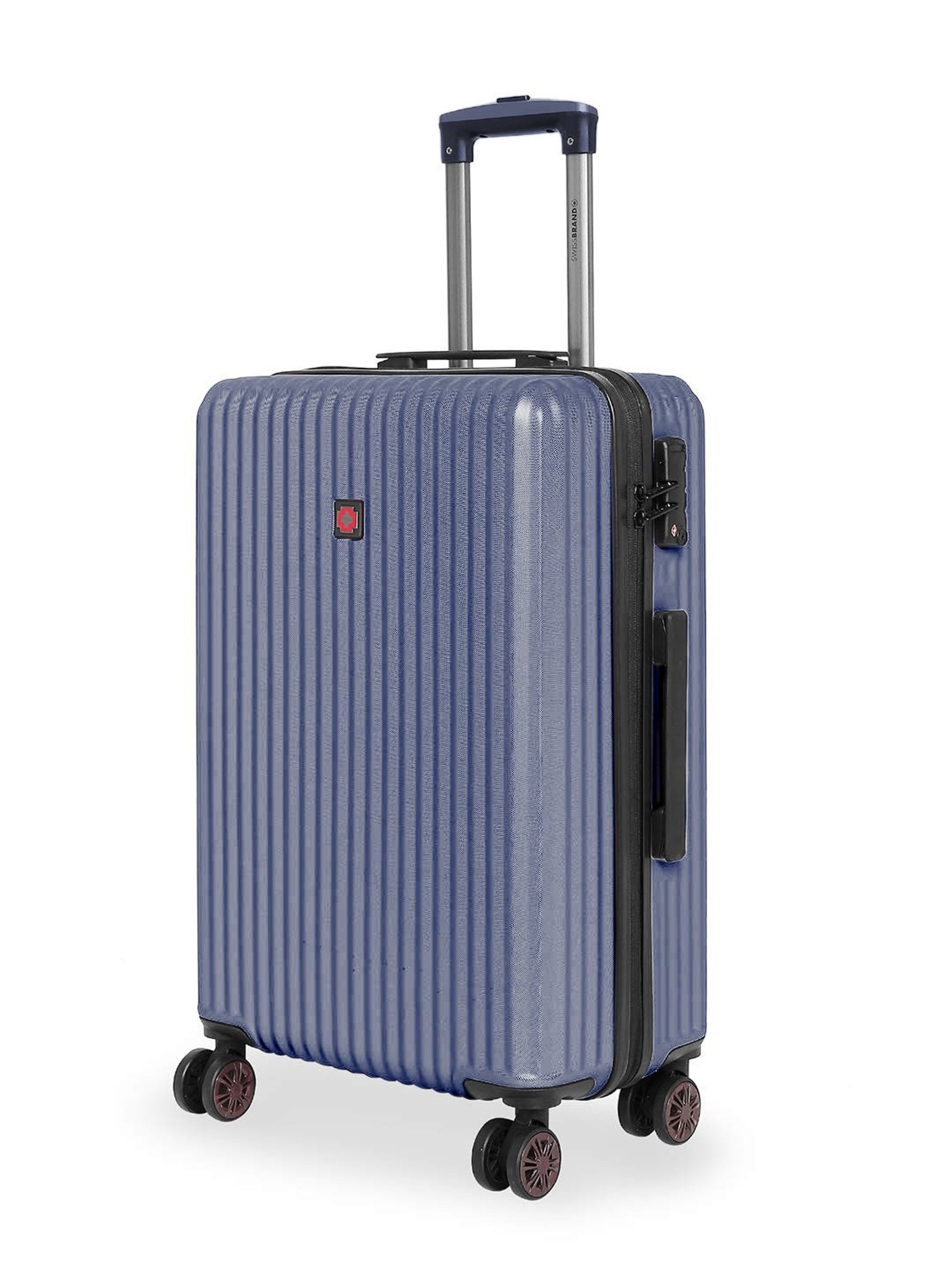 Swiss Brand Riga Grey 8 Wheel Small Hard Cabin Trolley - 55 cm