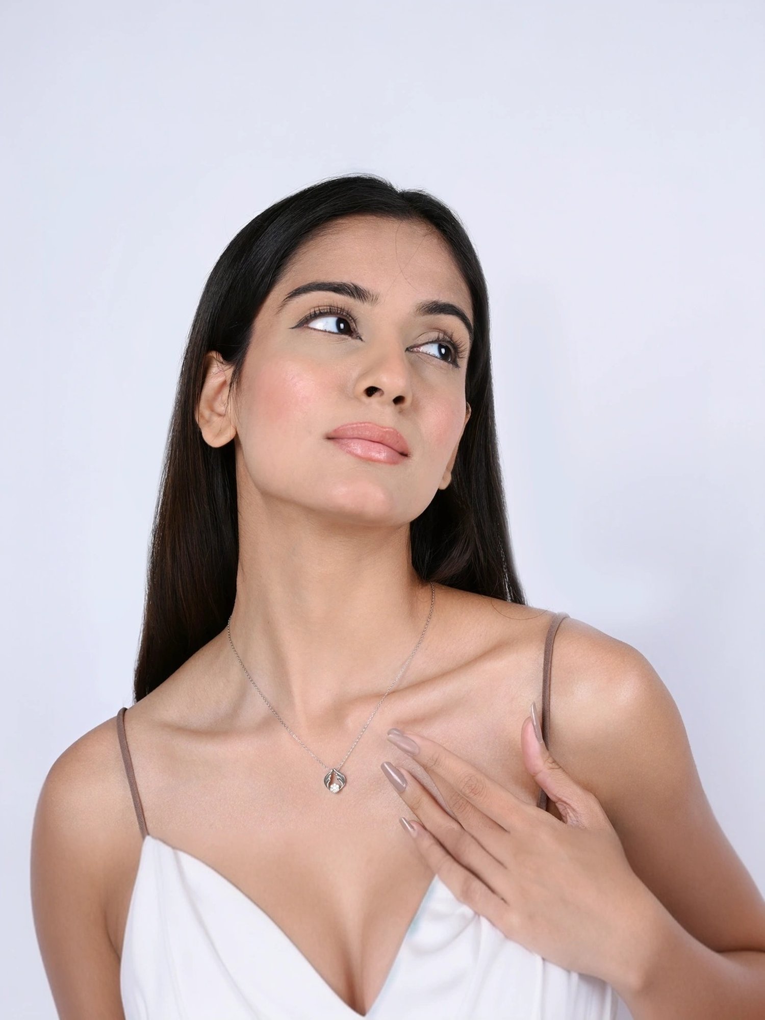 Touch925 Sterling Silver Forest Antlers Pendant Set For Women