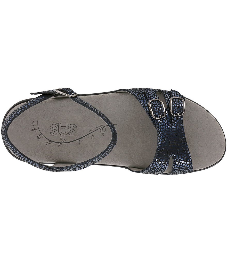 SAS Duo Shiny Dot Print Leather Sandals