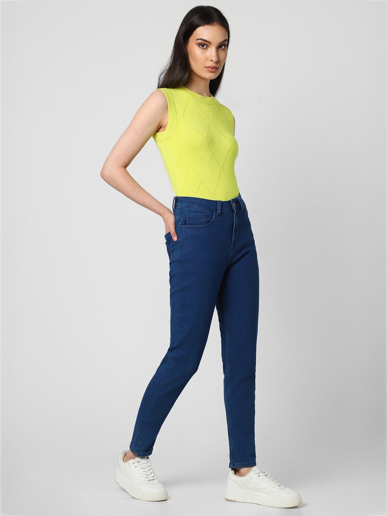 Van Heusen Yellow Self Design Top