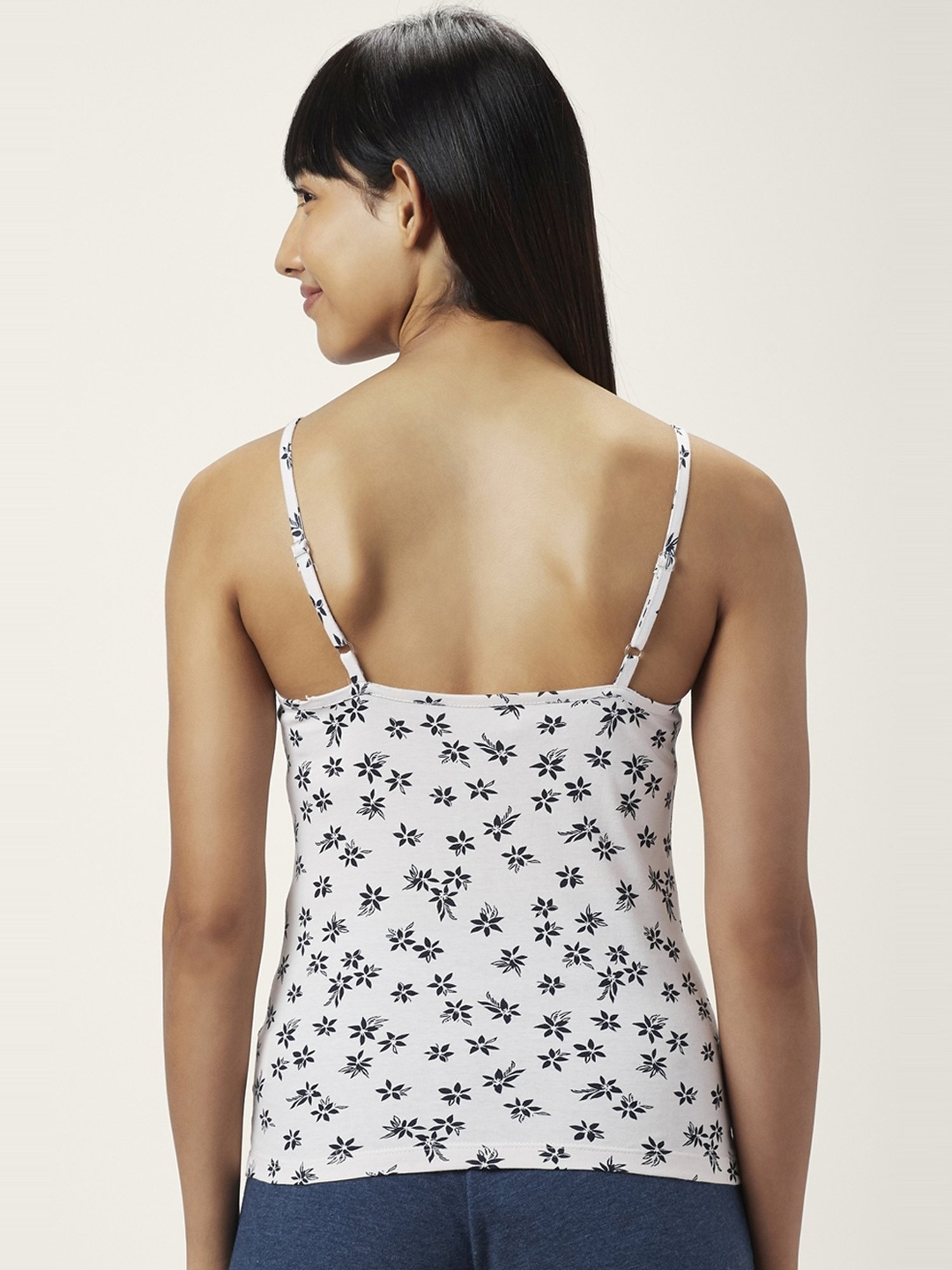 Superstar by Westside White Ribbed Cotton Blend Tank Top