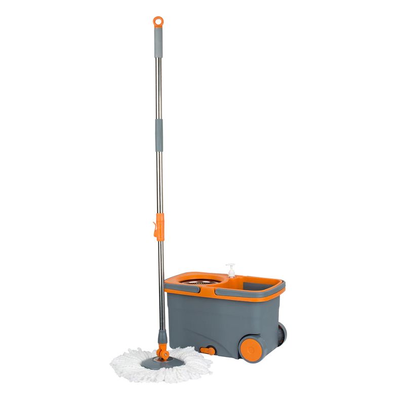 Casabella 8585333 Spin Cycle Kitchen Bathroom Home Office Mop with Bucket and Built In Soap Dispenser, Orange