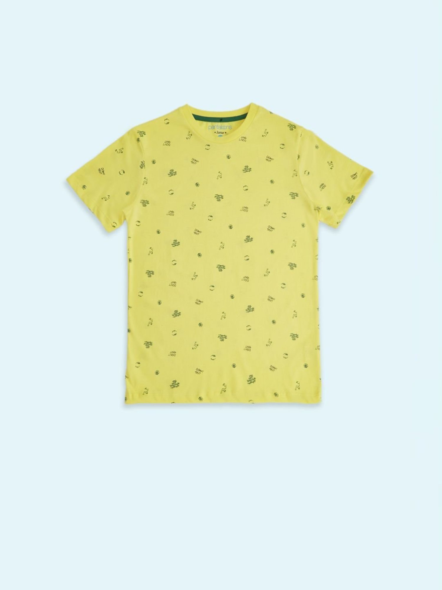 Pantaloons Junior Yellow Cotton Printed T-Shirt