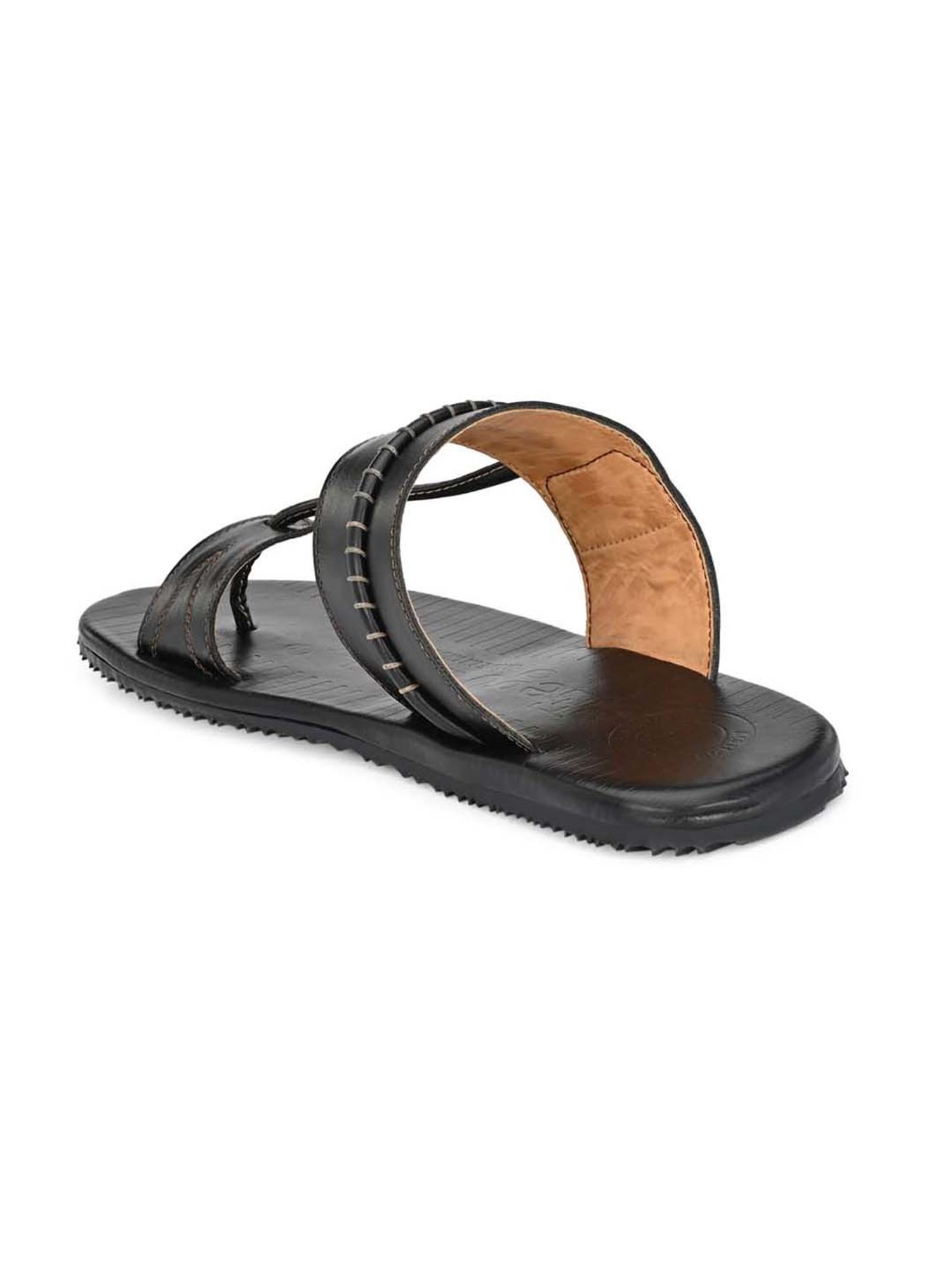 Eego Italy Men's Black Toe Ring Sandals