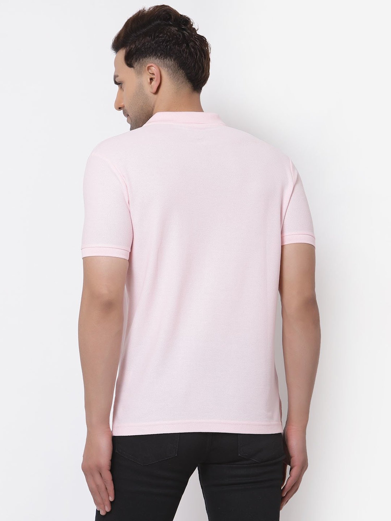 Red Tape Light Pink Cotton Regular Fit Polo T-Shirt