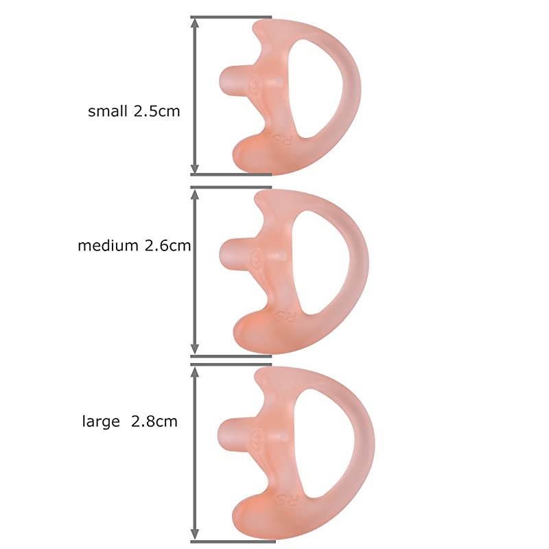 Two Way Radio Ear Mold Replacement Soft Silicone Ear Insert for Acoustic Coil Tube Earpiece Carnation 5 Pair Large