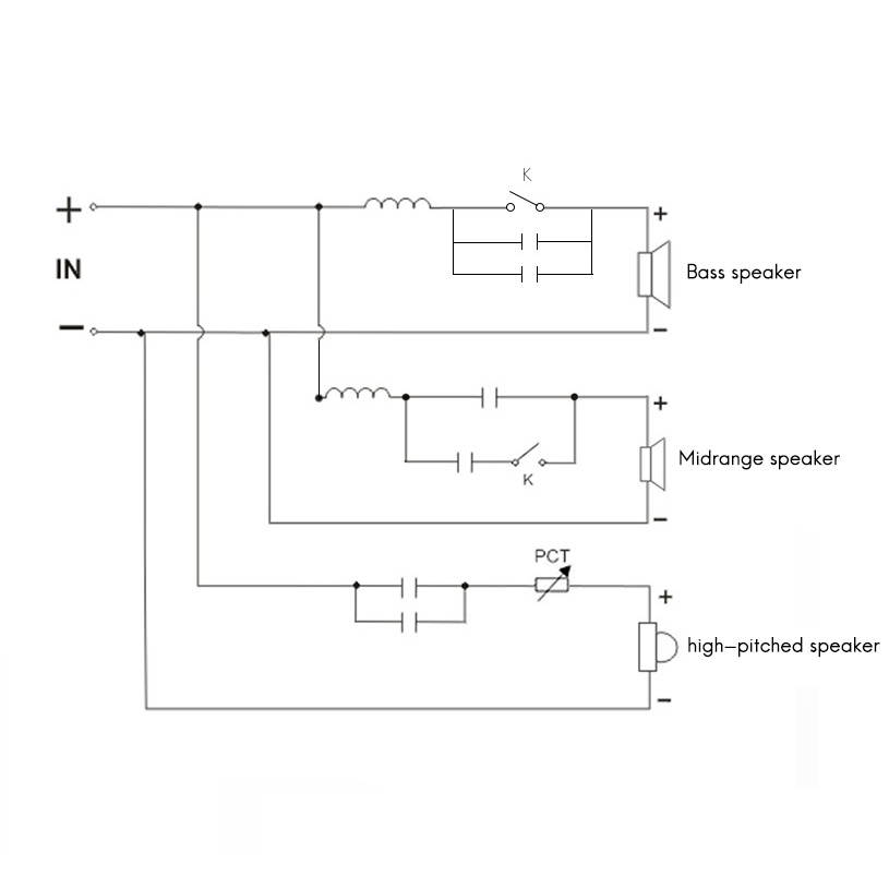 150W Speaker Treble Alto Bass Audio Frequency Divider 3 Way Crossover Filter for 4-11 Inch Bookshelf Speakers