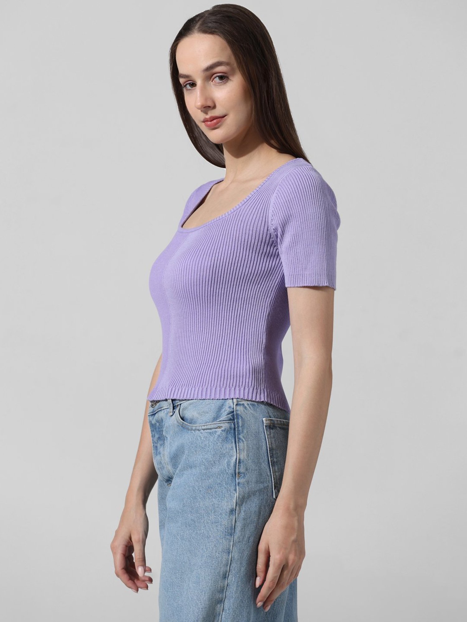 Only Lavender Cotton Regular Fit Top