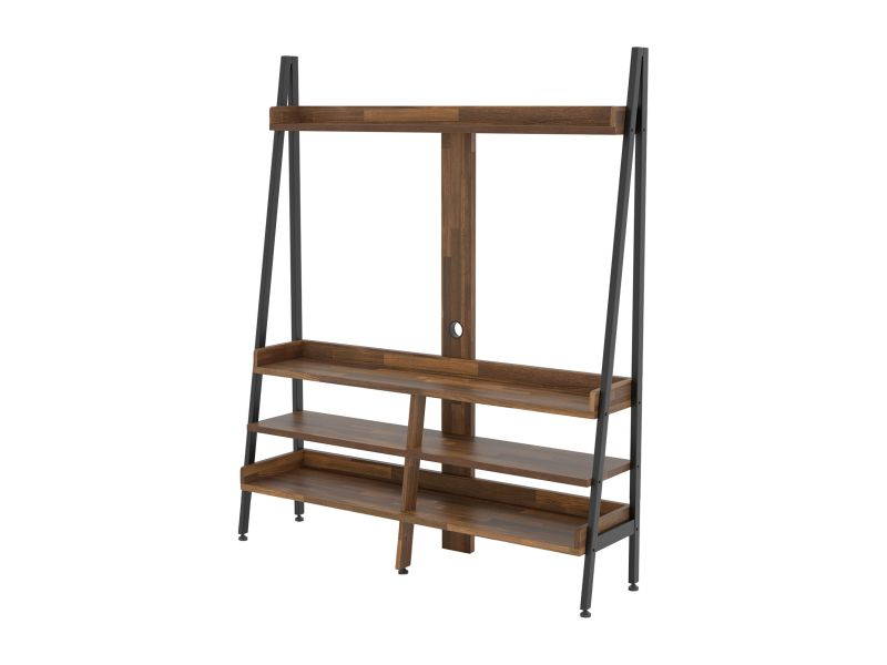 Furniture of America Embida Industrial Wood Entertainment Center in Matte Black