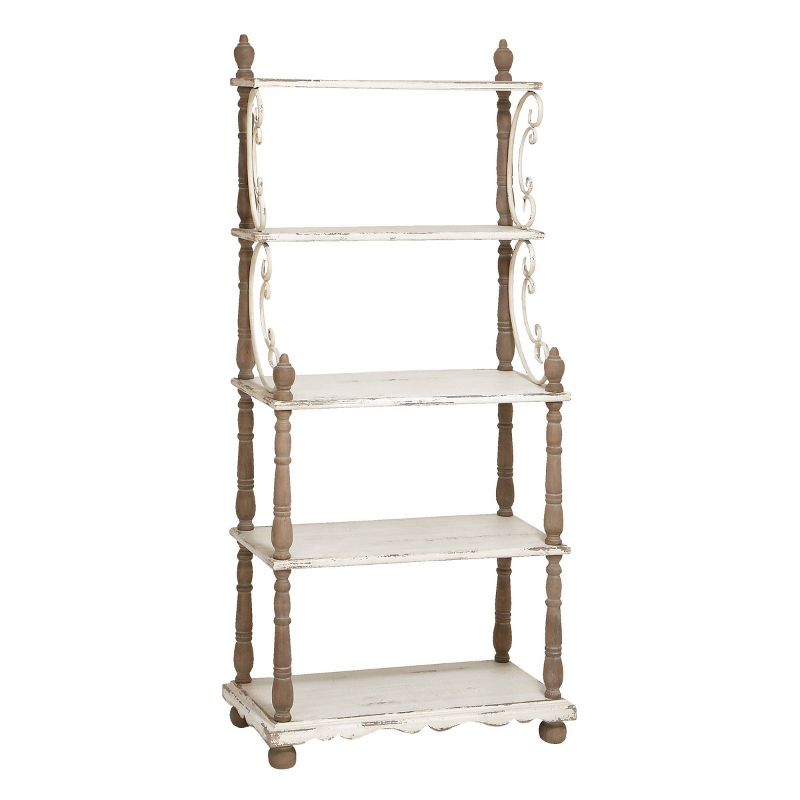 75" Farmhouse 5 Tier Shelf White - Olivia & May