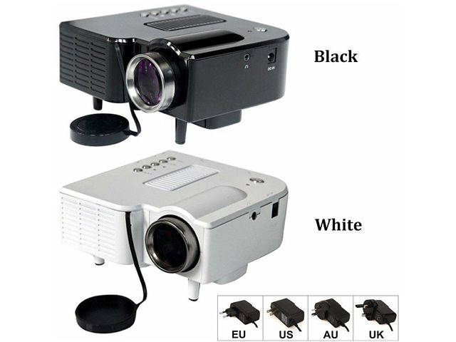 Portable Mini Projector for Home Theater School Office Outdoor, 110-240V VGA HDMI USB SD Cards Supported, HD 1080P Projector UC28+