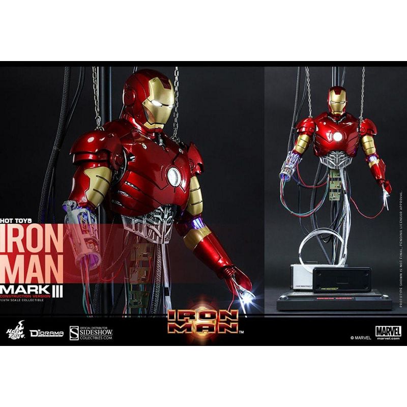 Hot Toys Iron Man Hot Toys 1/6 Action Figure Iron Man Mark III Construction Version