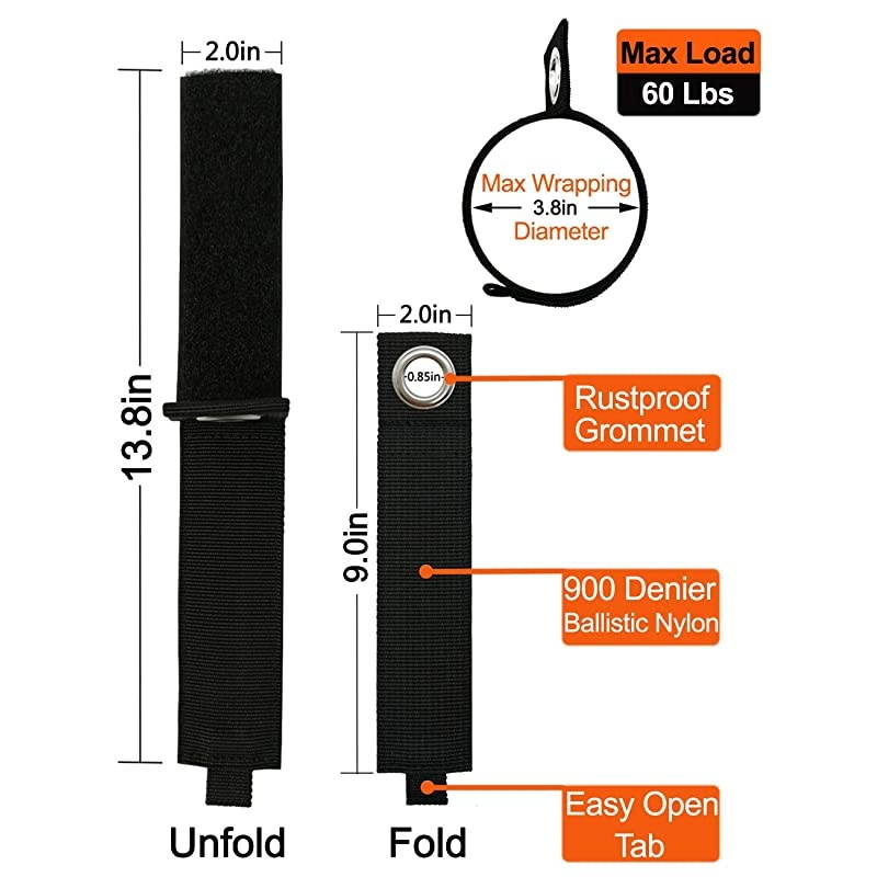 Organization and Storage 6 Pack Extension Cord Organizer Cable Holder 138InchUnfolded Suitable for Home Shop Boat and RV with Grommet for Hanging on Both Nails or Hooks Black