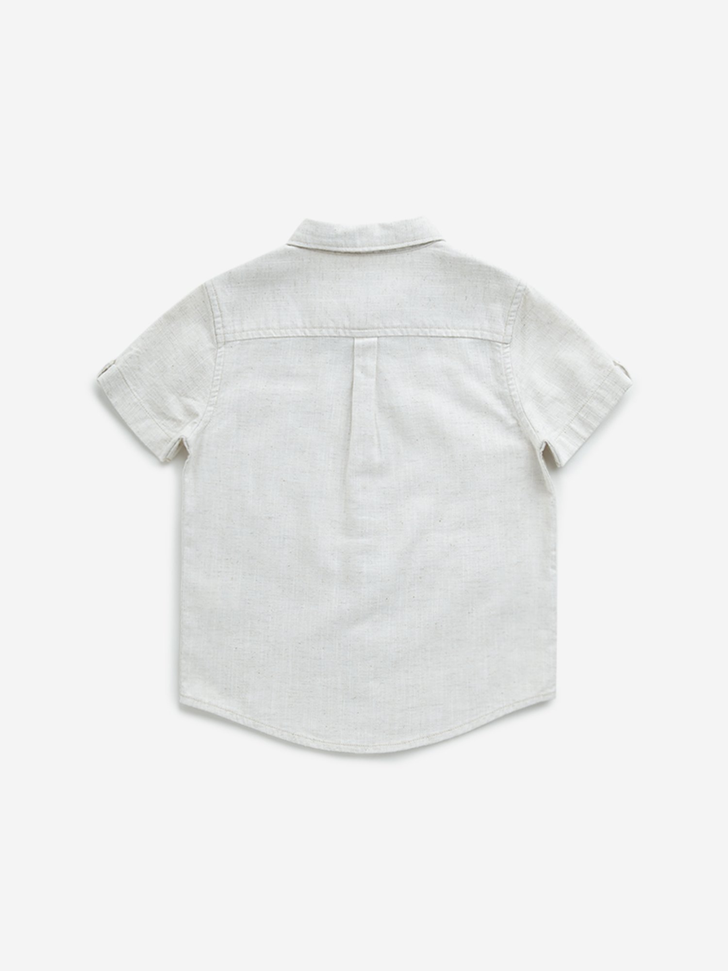 HOP Kids by Westside Light Beige Blend Linen Shirt