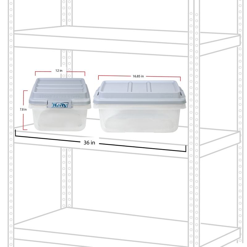Hefty 18qt Plastic Storage Bin with Gray HI-RISE Stackable Lid