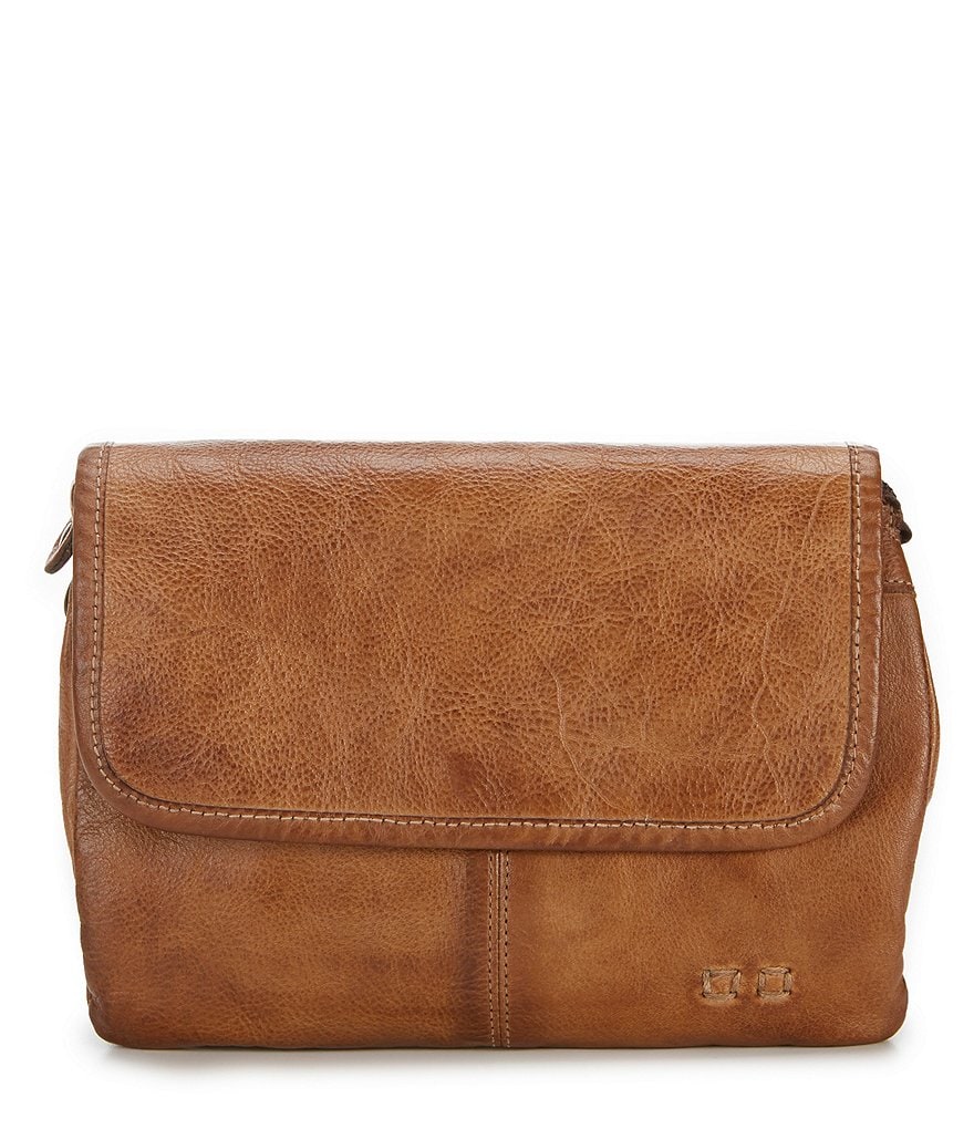 Bed Stu Ziggy Flap Closure Tanned Leather Crossbody Bag