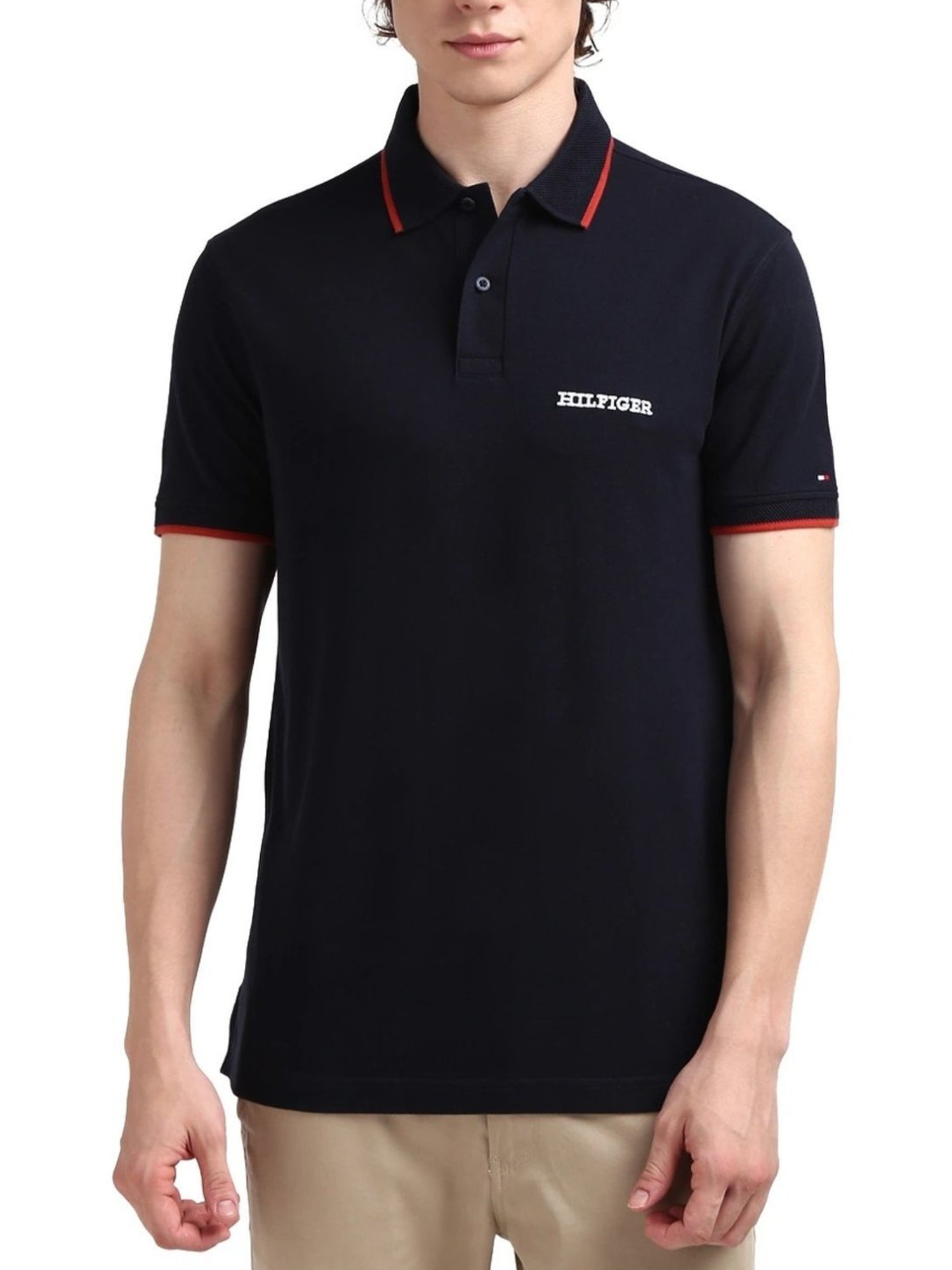Tommy Hilfiger Navy Blue Regular Fit Polo T-Shirt