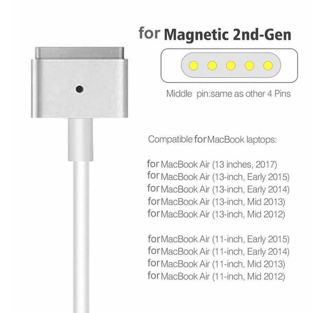 USB C Type C to Magsafe 2 T-Tip Power Adapter PD Charger Cable for Apple Macbook Air A1465 A1466 11-inch 13-inch Apple Macbook Air 2012 New Model A1435 A1465 A1436 A1466