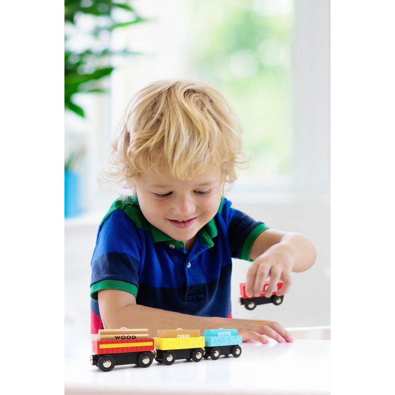 Leo & Friends 12-Piece Wooden Train Set