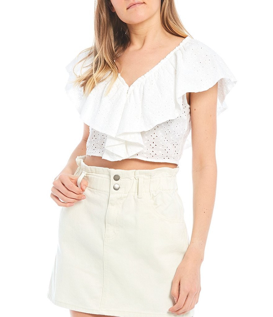 Love & Piece Sleeveless Tie-Die Peplum Hanky Hem Top