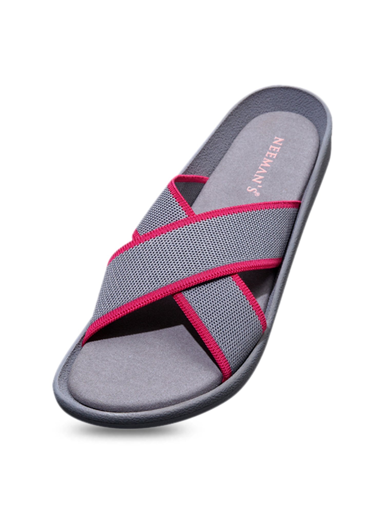 Neemans Women's Grey Cross Strap Sandals