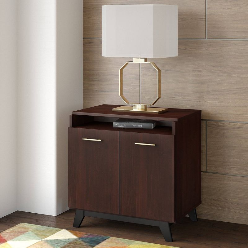 Centura Small Storage Cabinet with Doors Century Walnut - Kathy Ireland Office