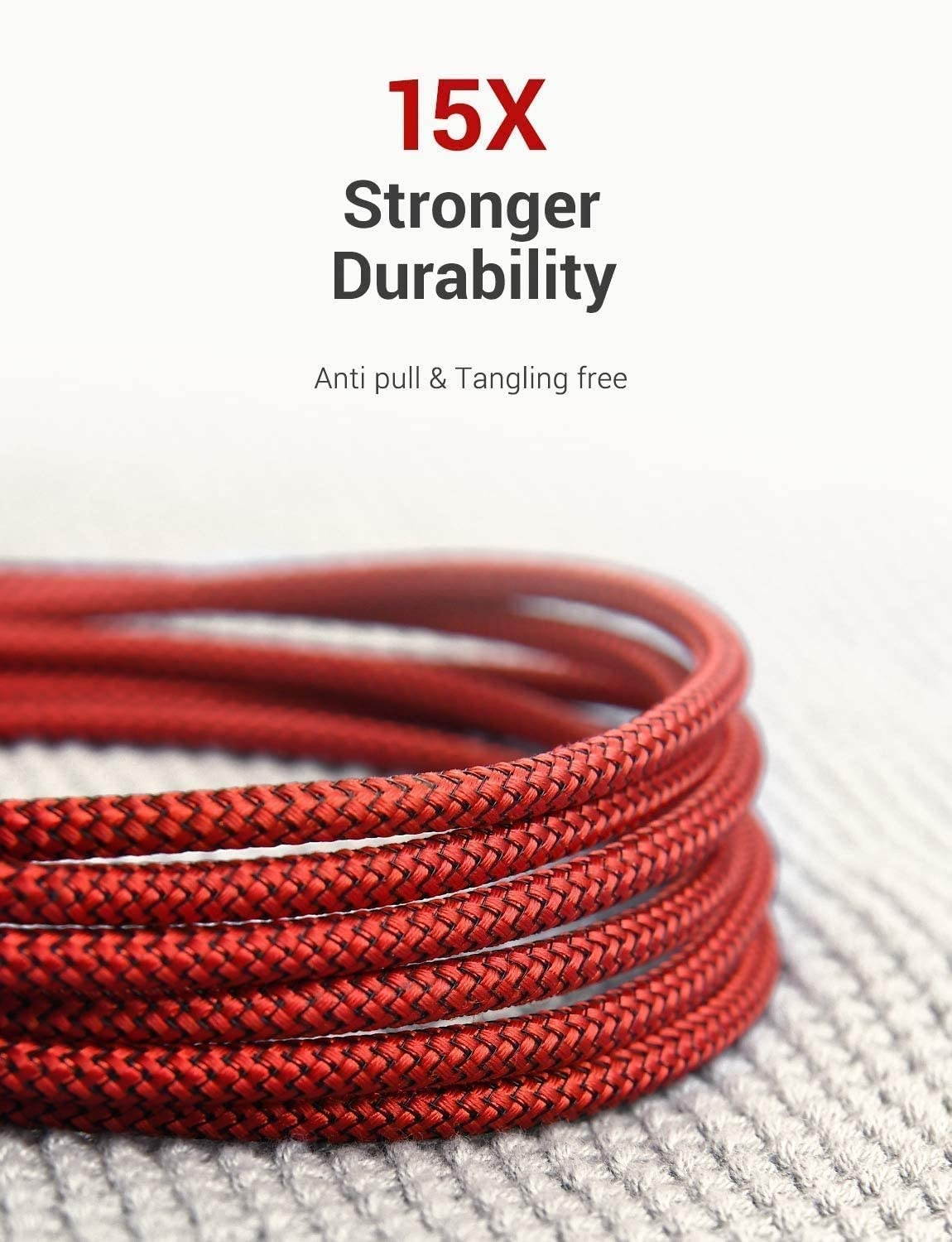 10FT USB 3.0 Extension Cable Type A Male to Female Extension Cord AINOPE Durable Braided Material High Data Transfer Compatible with USB KeyboardMouseFlash Drive Hard DrivePrinter-Red