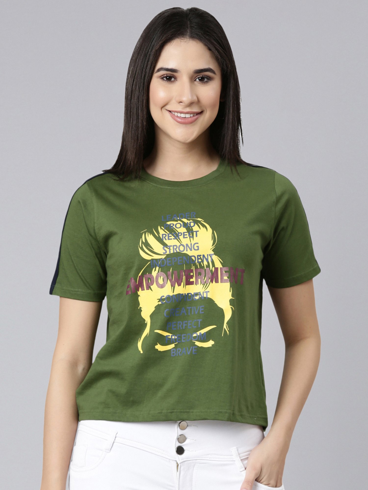 Kryptic Green Cotton Printed T-Shirt