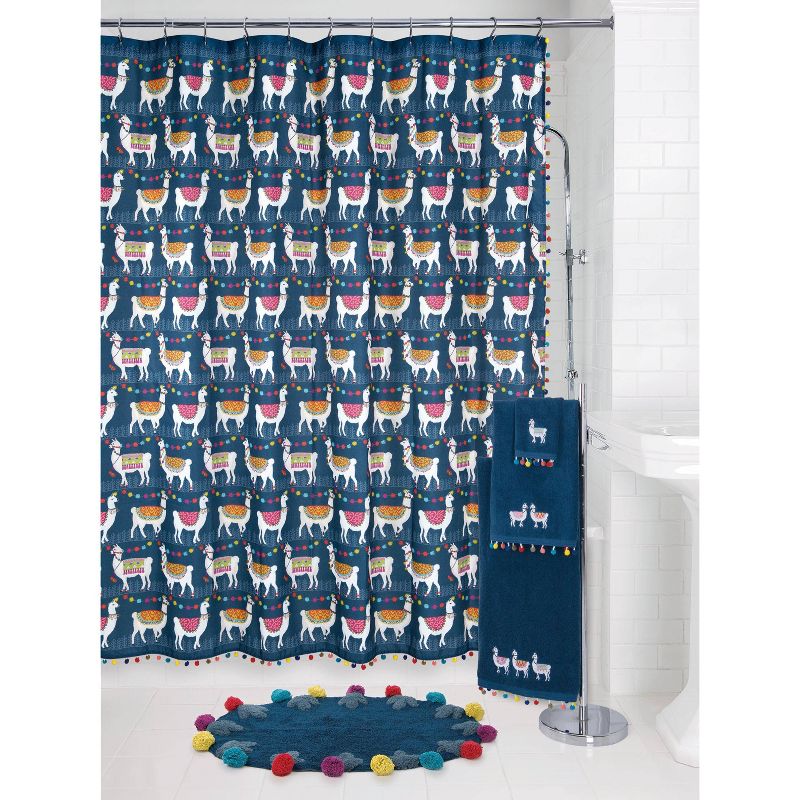 Llamas Bath Rug Blue - Allure Home Creations