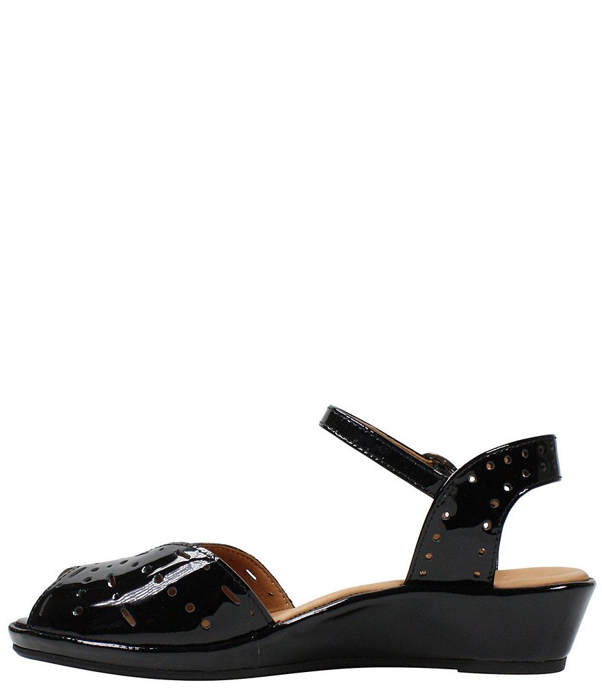 L'Amour Des Pieds Brenn Perforated Patent Leather Sandals