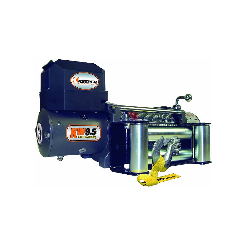 Keeper KW95122 Extreme Series 12 Volt 9500 Pound Capacity Electric Winch for Mid to Full Size Vehicles with 100 Foot Galvanized Wire Rope Cable, Black