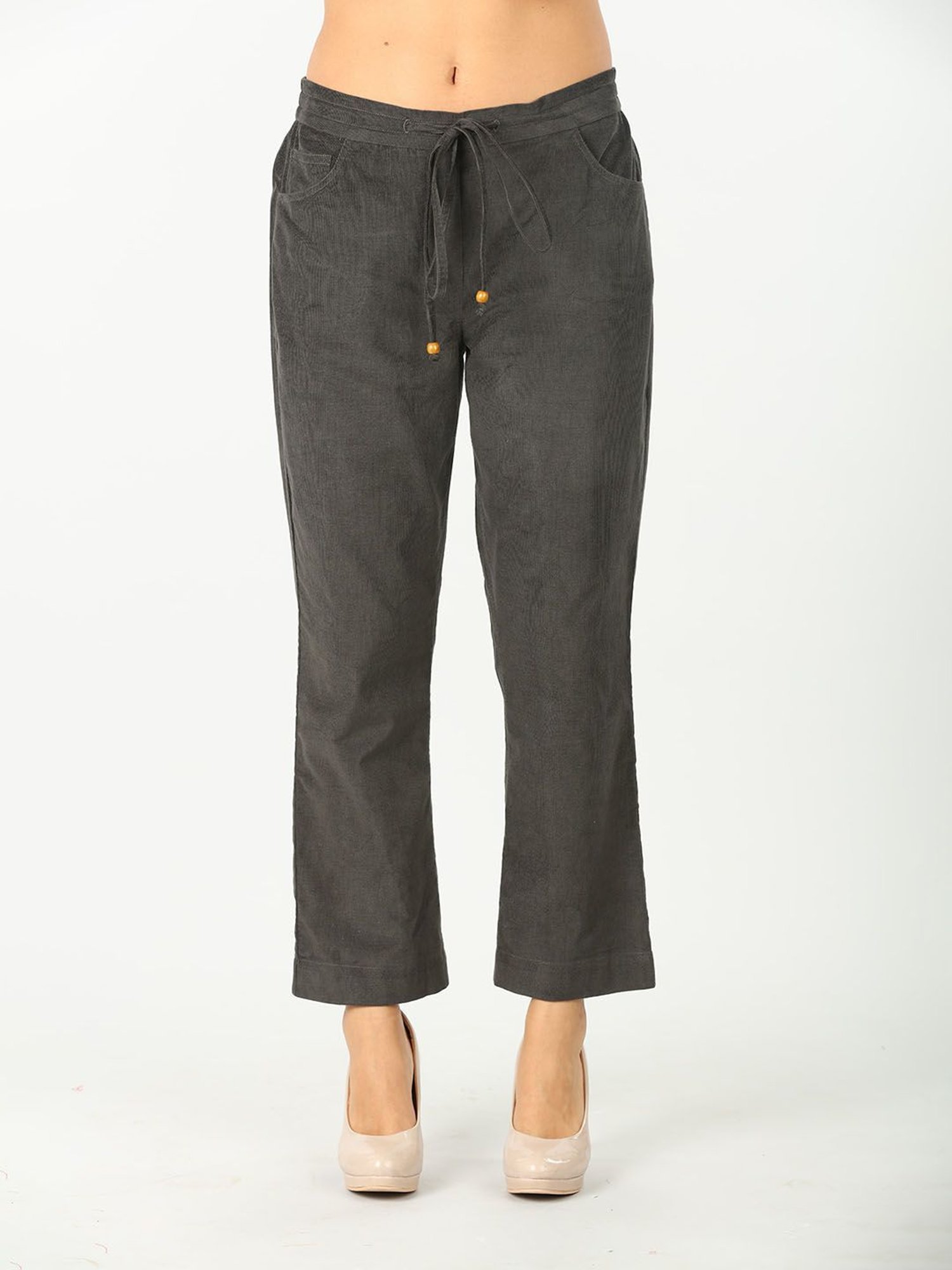 Mustard Dark Grey Regular Fit Pants