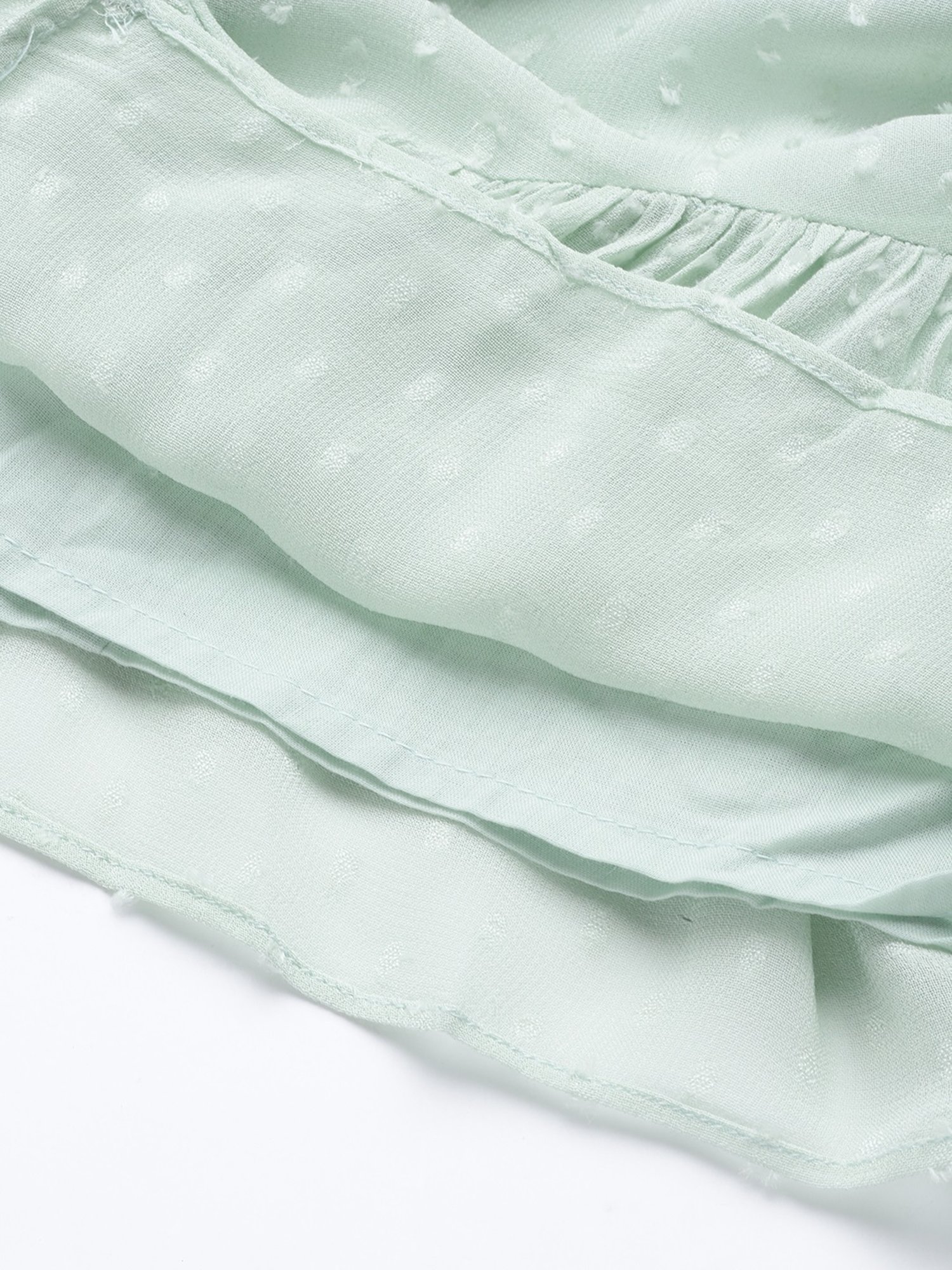 Label Ritu Kumar Mint Georgette Solid Halter Top