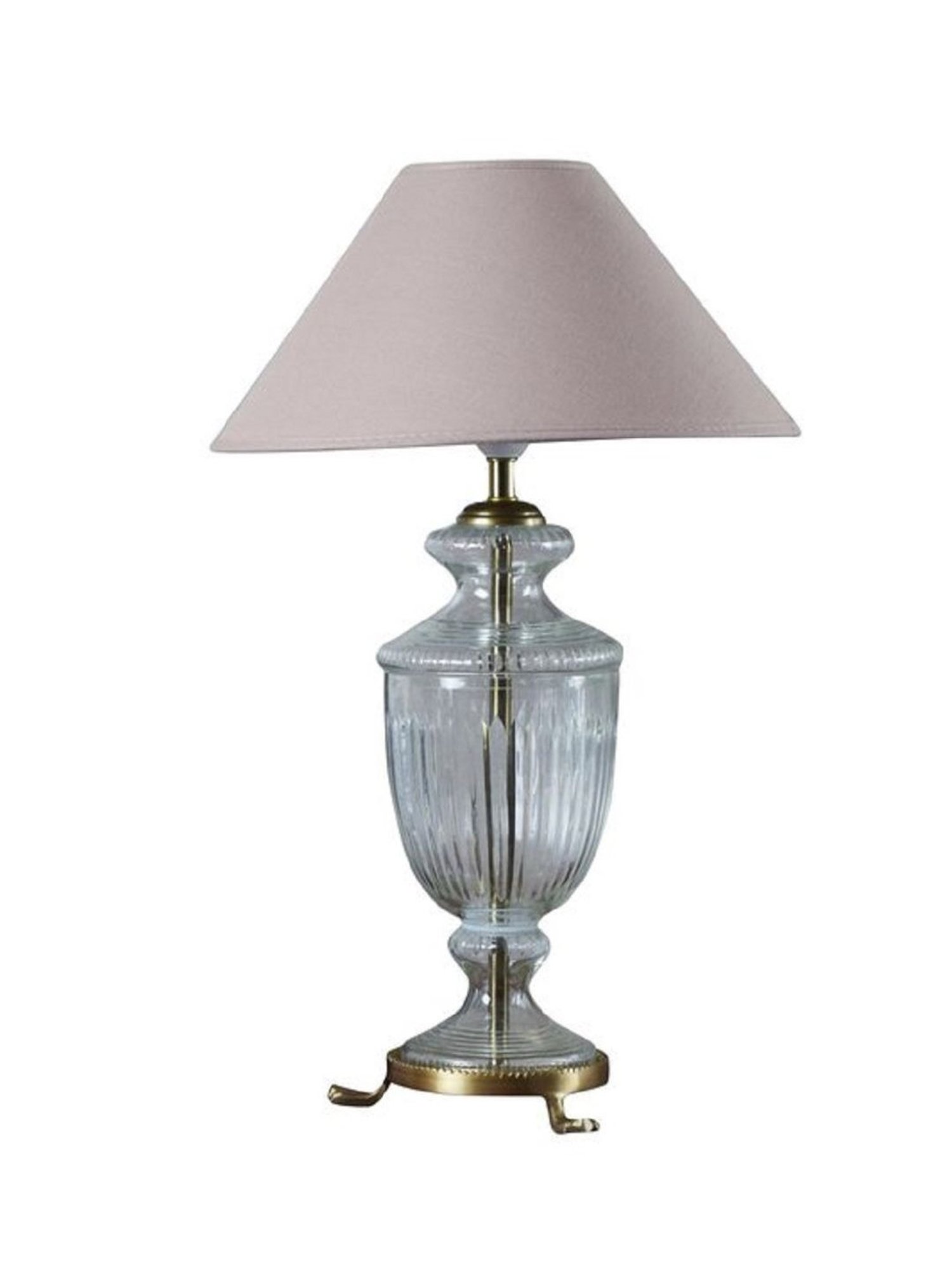 Kapoor Lamp Shades Transparent & Pink Glass Oleana Cotton Shade Table Lamp