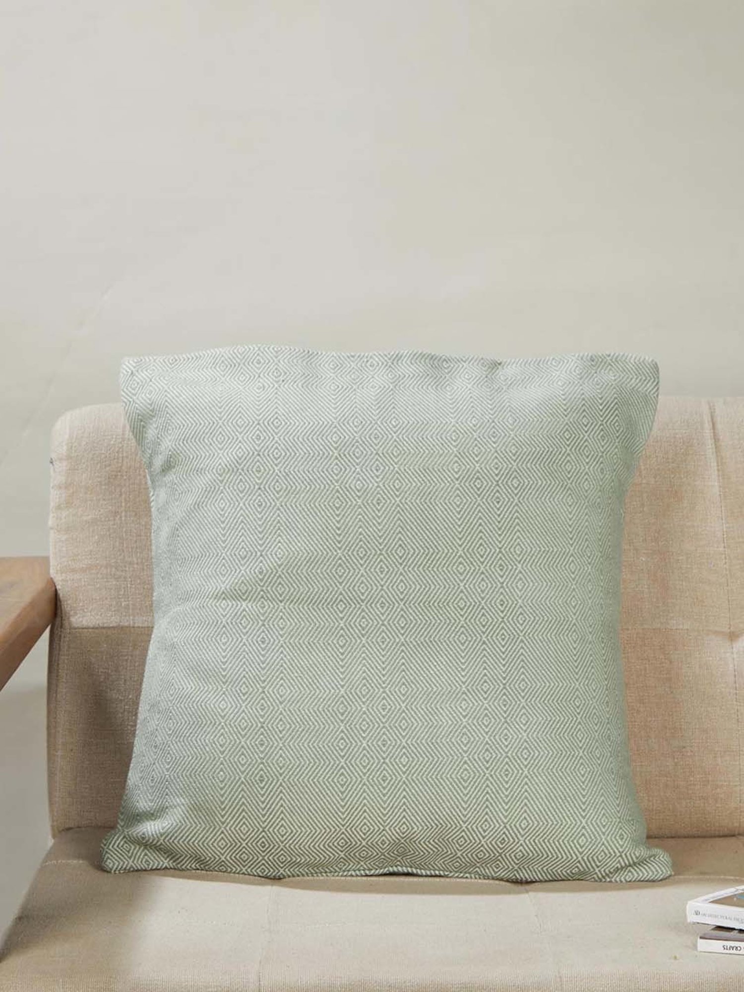 Fabindia Standalone Green Cotton Cushion Cover
