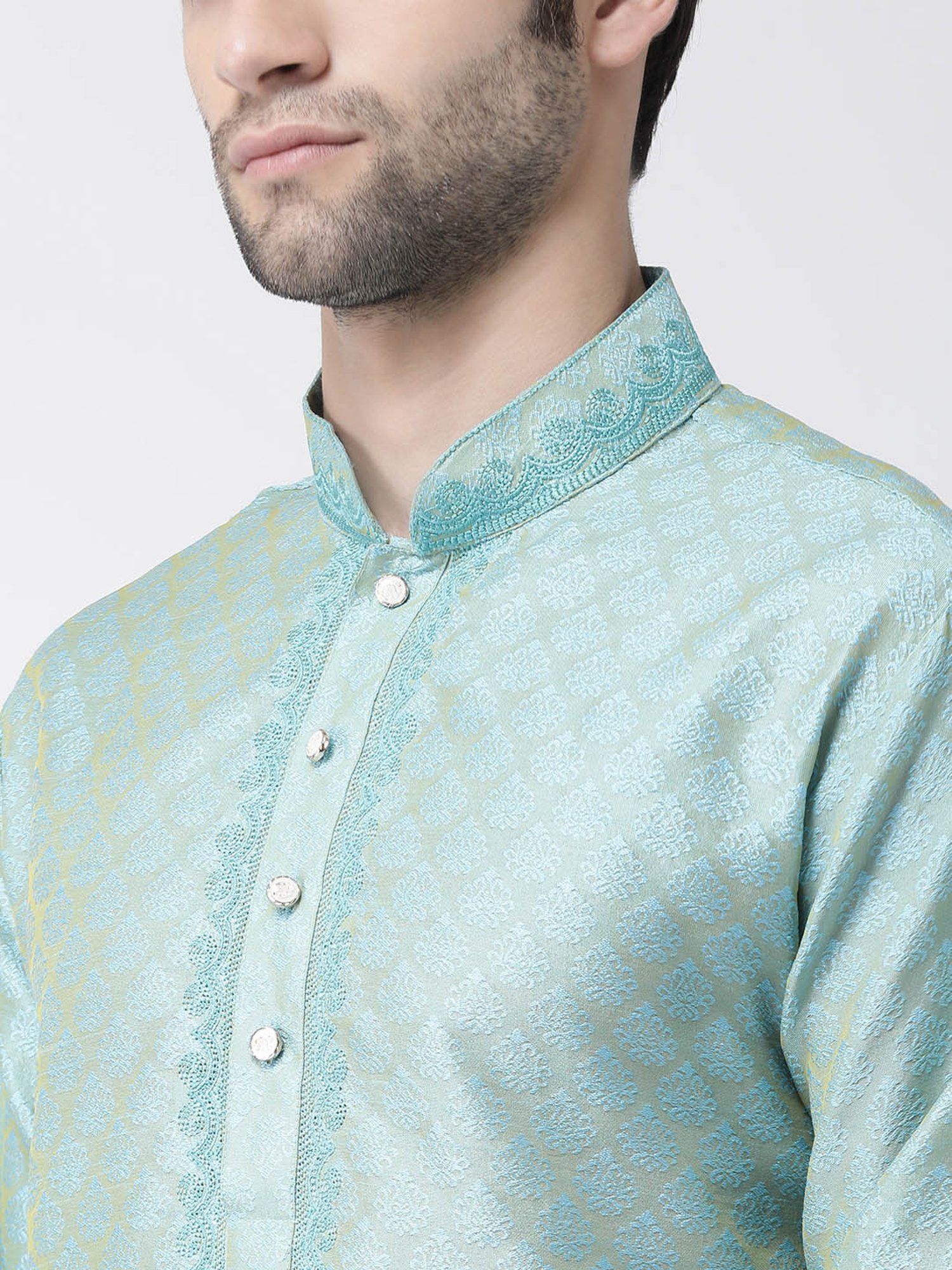 SG LEMAN Blue Cotton Printed Regular Fit Kurta Set