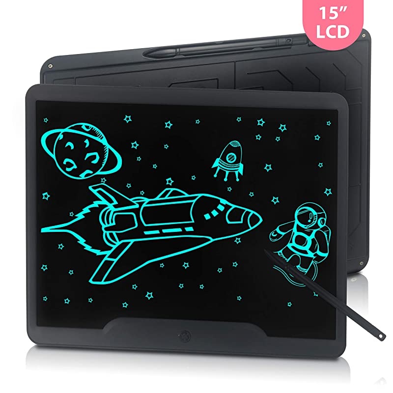 15 inch LCD Writing Tablet,  Office Electronic Blackboard Digital Memo Notepad Handwriting Tablet, Paperless Message/Drawing Board for 3 Years+, Black