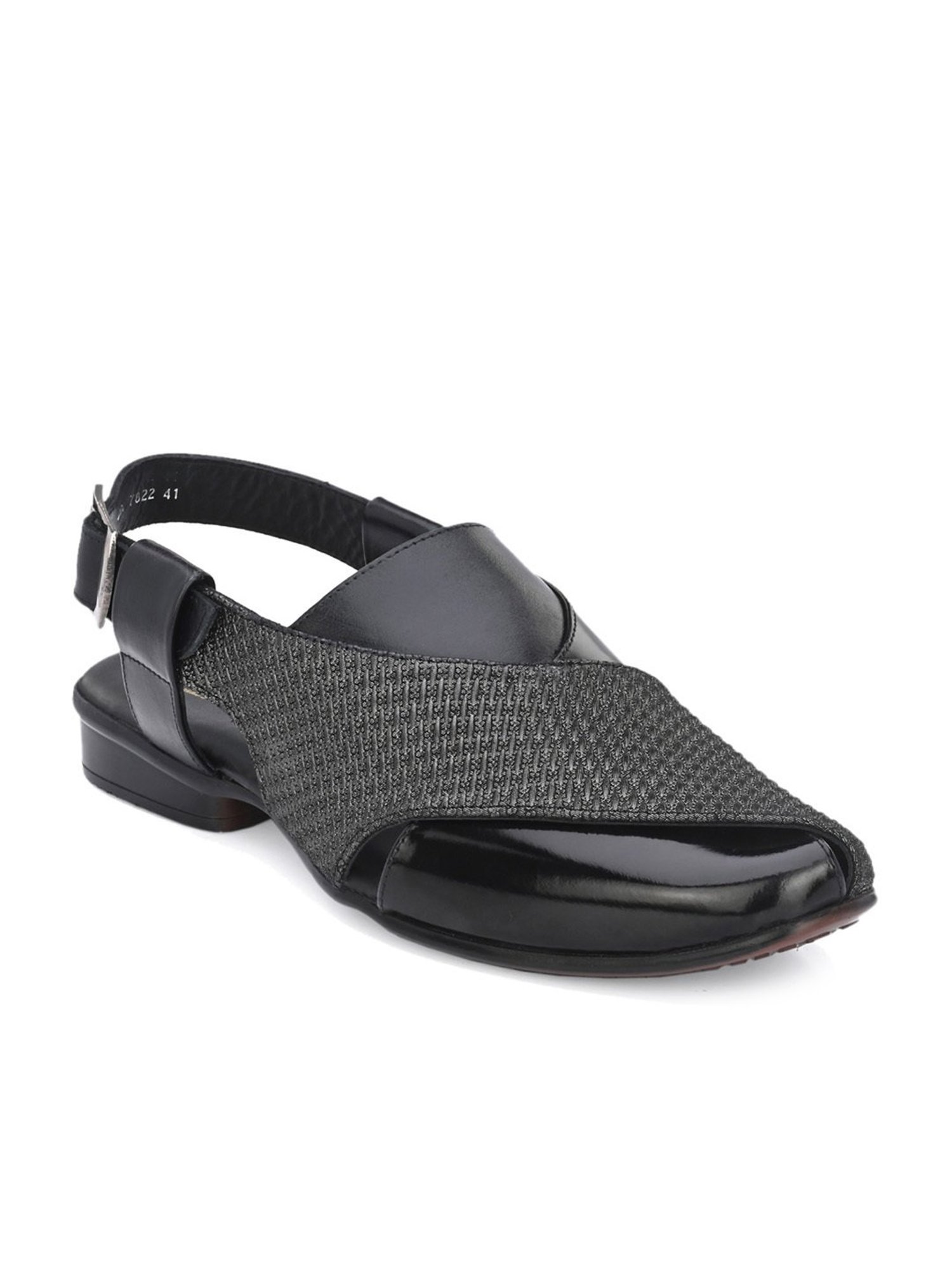 Hitz Men's Black Back Strap Sandals