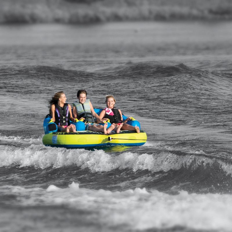 OBrien Barca 3 Kickback Inflatable 3 Person Rider Towable Boat Water Tube Raft