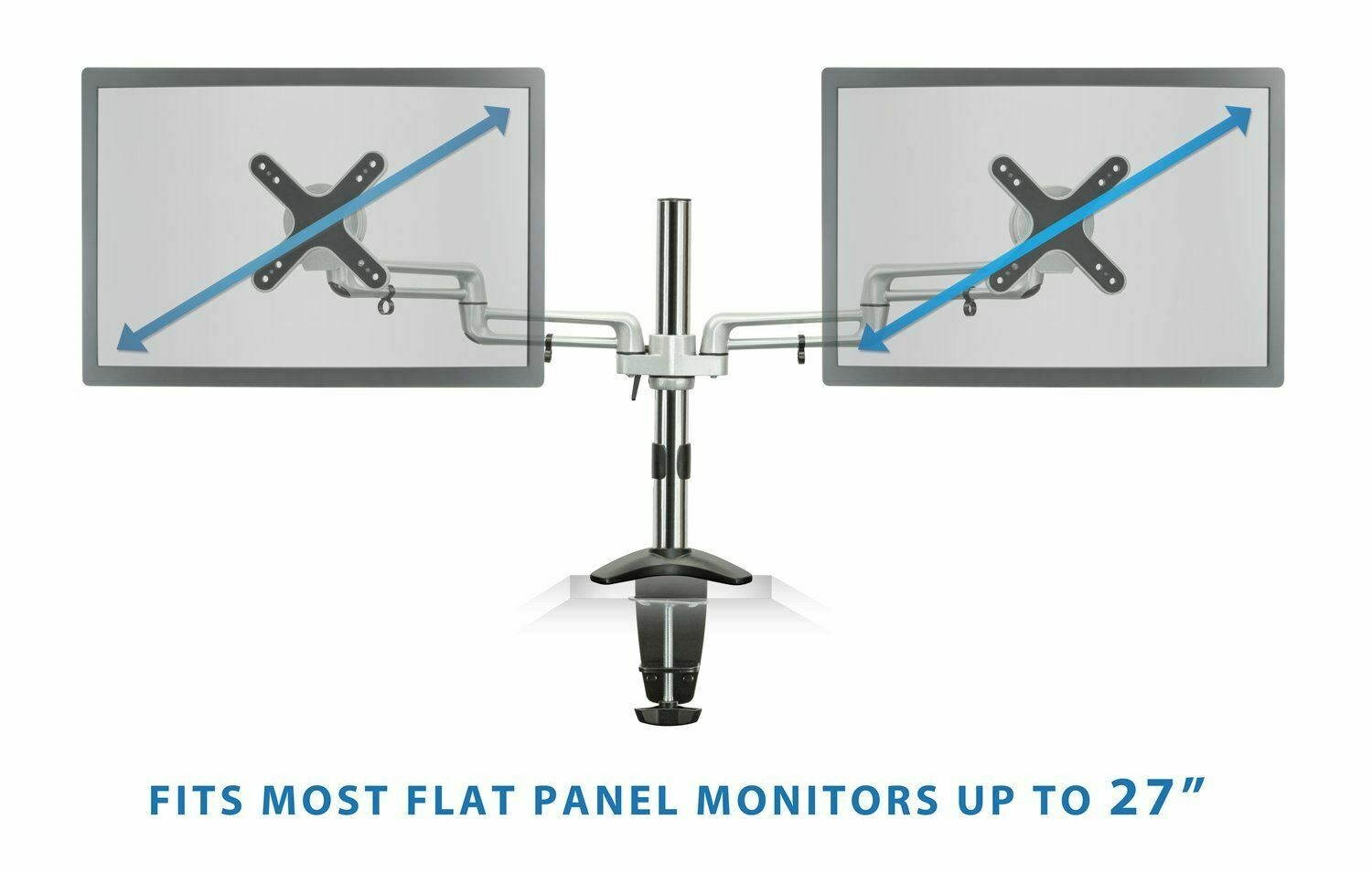 Full Motion Dual Monitor Desk Mount | Fits 17"-27" Inch Screens