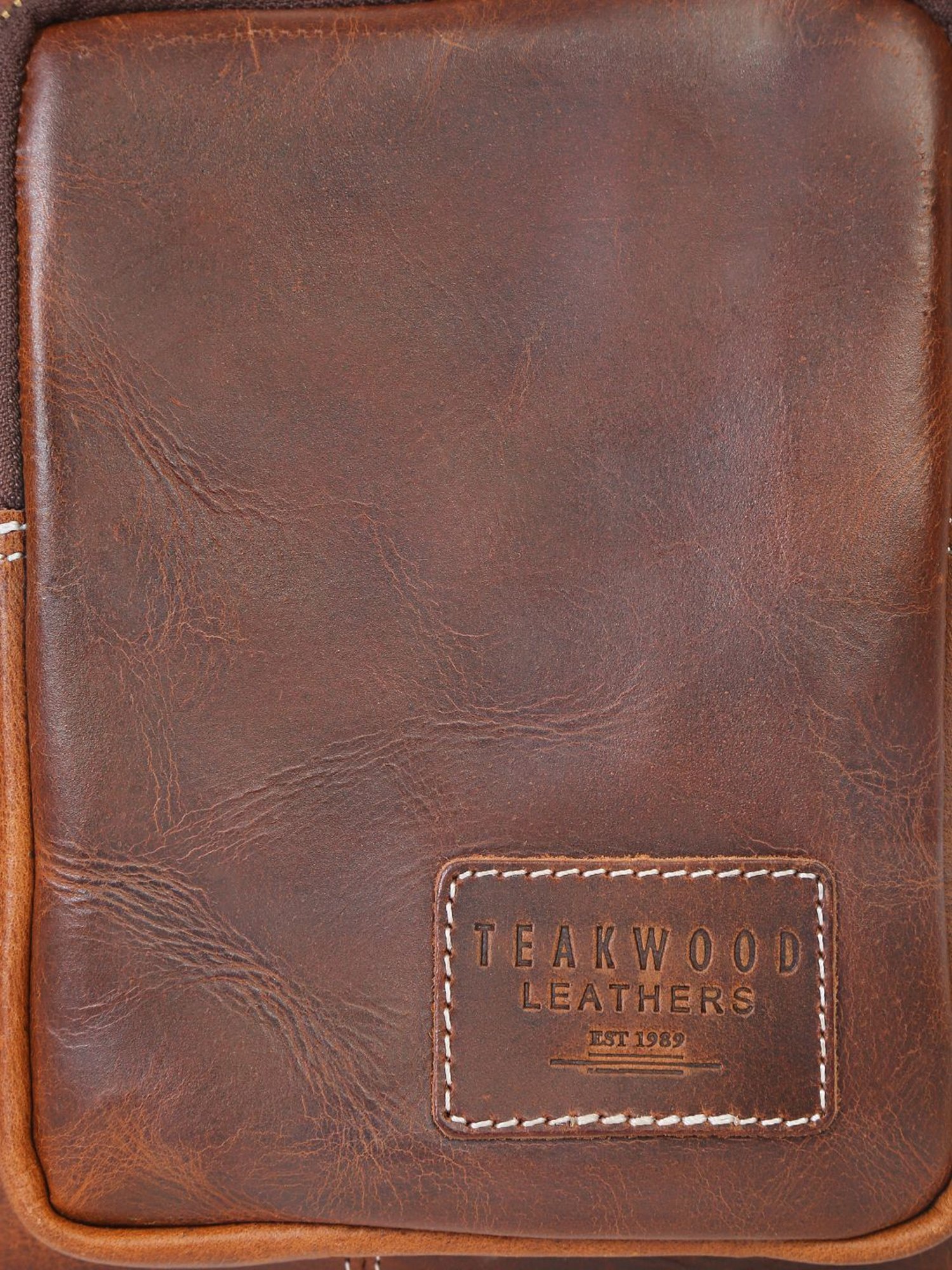 Teakwood Leathers Brown Cross Body Bag