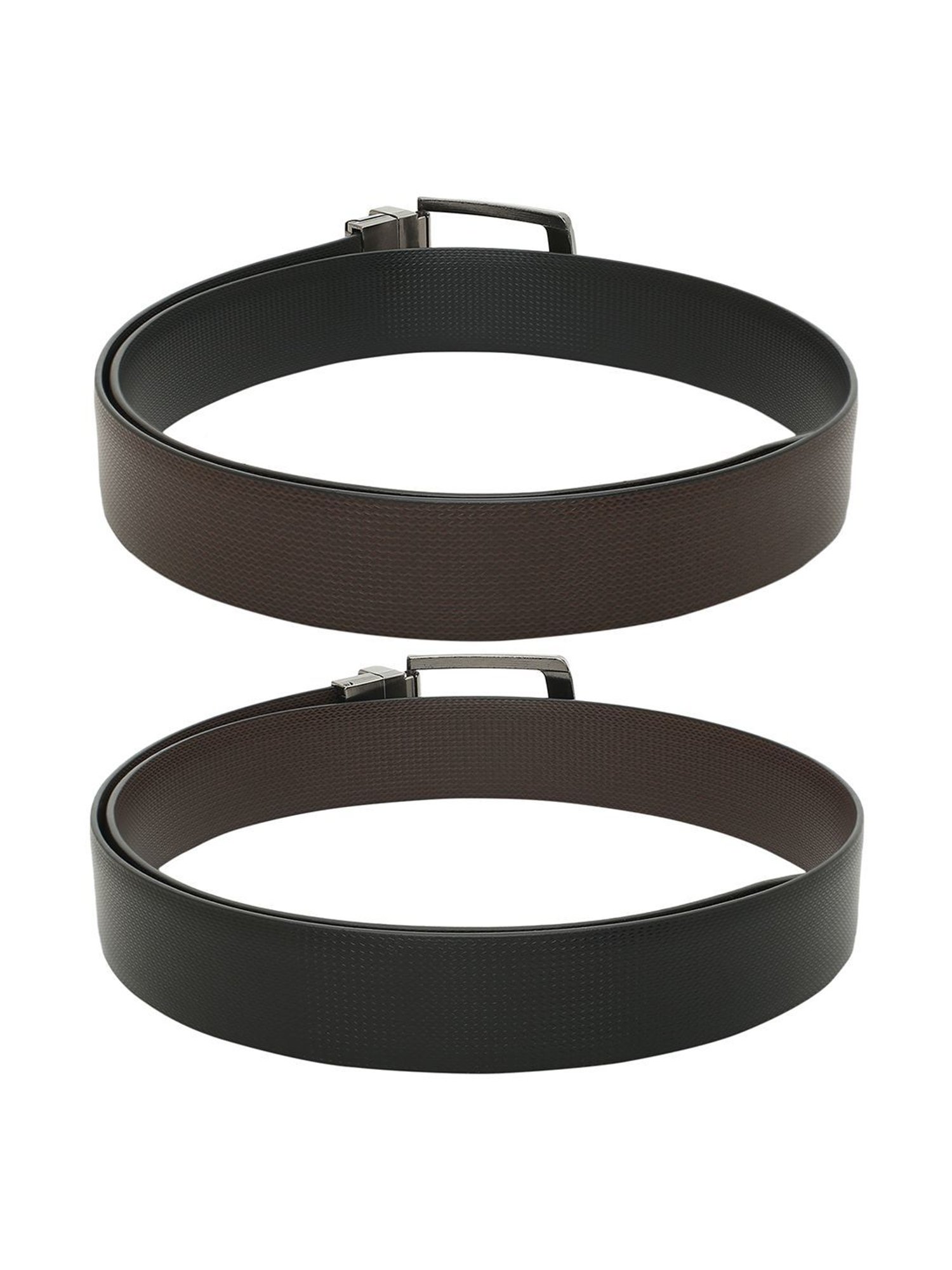 Crusset Black & Brown Reversible Formal Belt & Bi-Fold Wallet Combo Set for Men