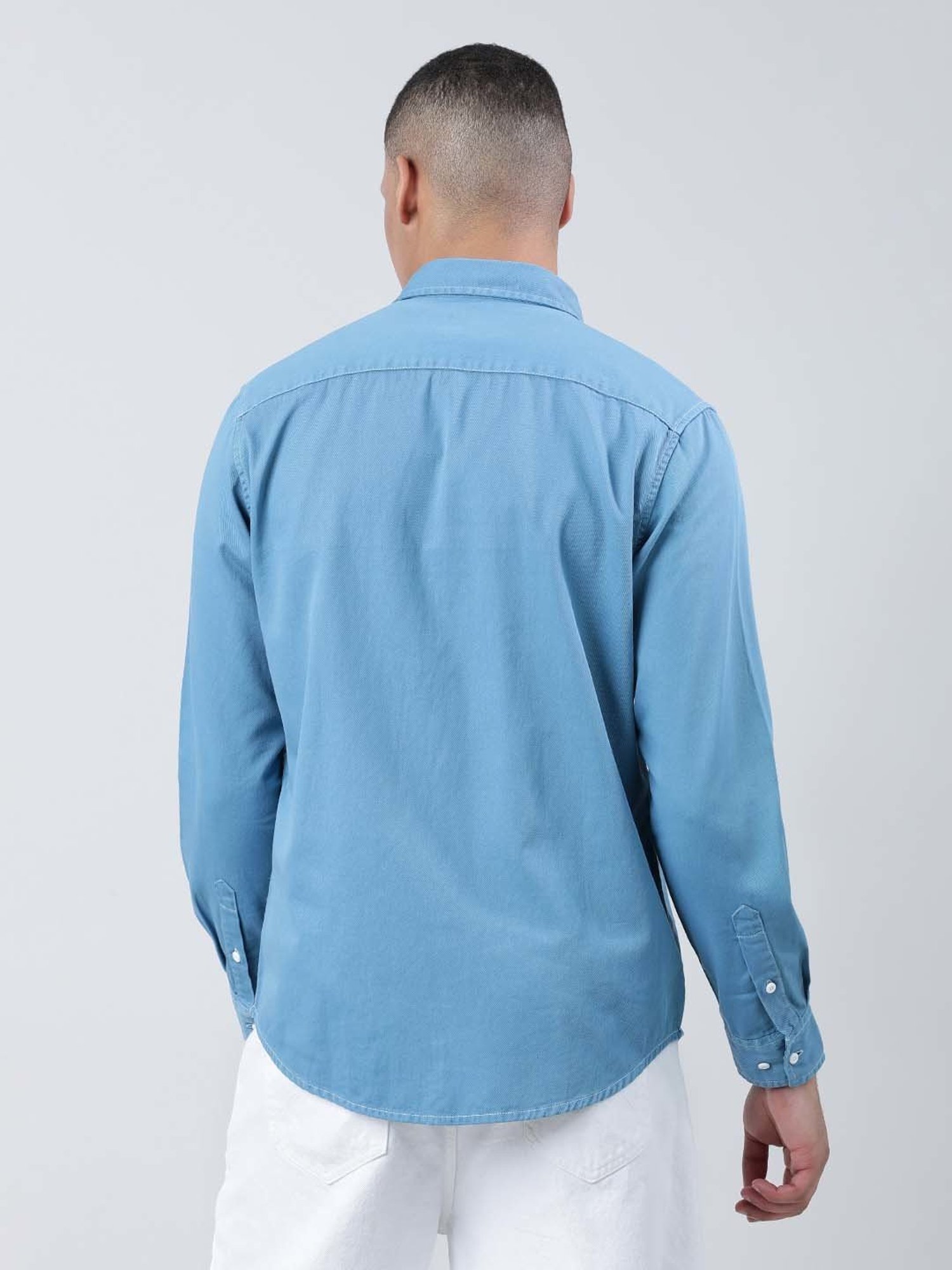 Bene Kleed Blue Regular Fit Cotton Shirt