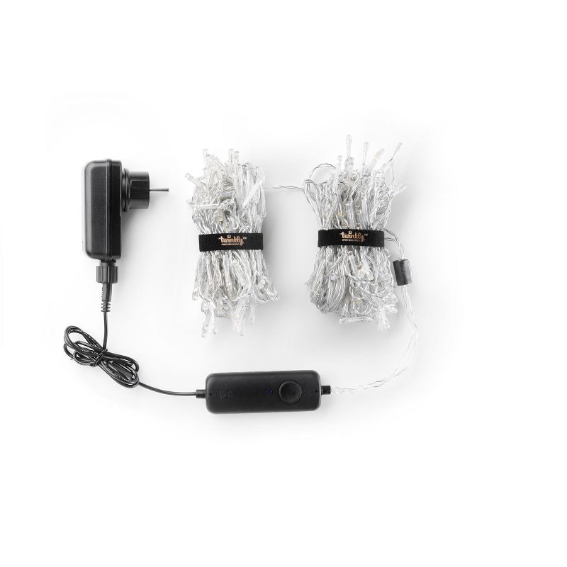 Twinkly TWI190GOP-TUS 190 LED White and Amber16x2 ft Decorative  Bluetooth Outdoor Christmas Icicle Lights for Home, Classroom, Dorm Room