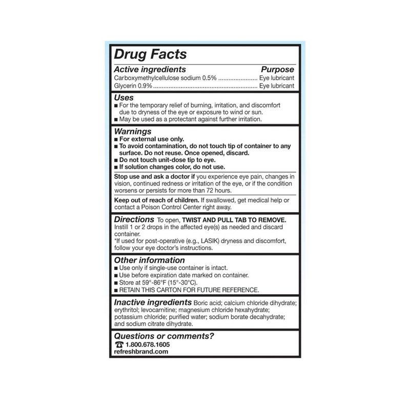 Refresh Optive Sensitive Lubricant Eye Drops - 60ct