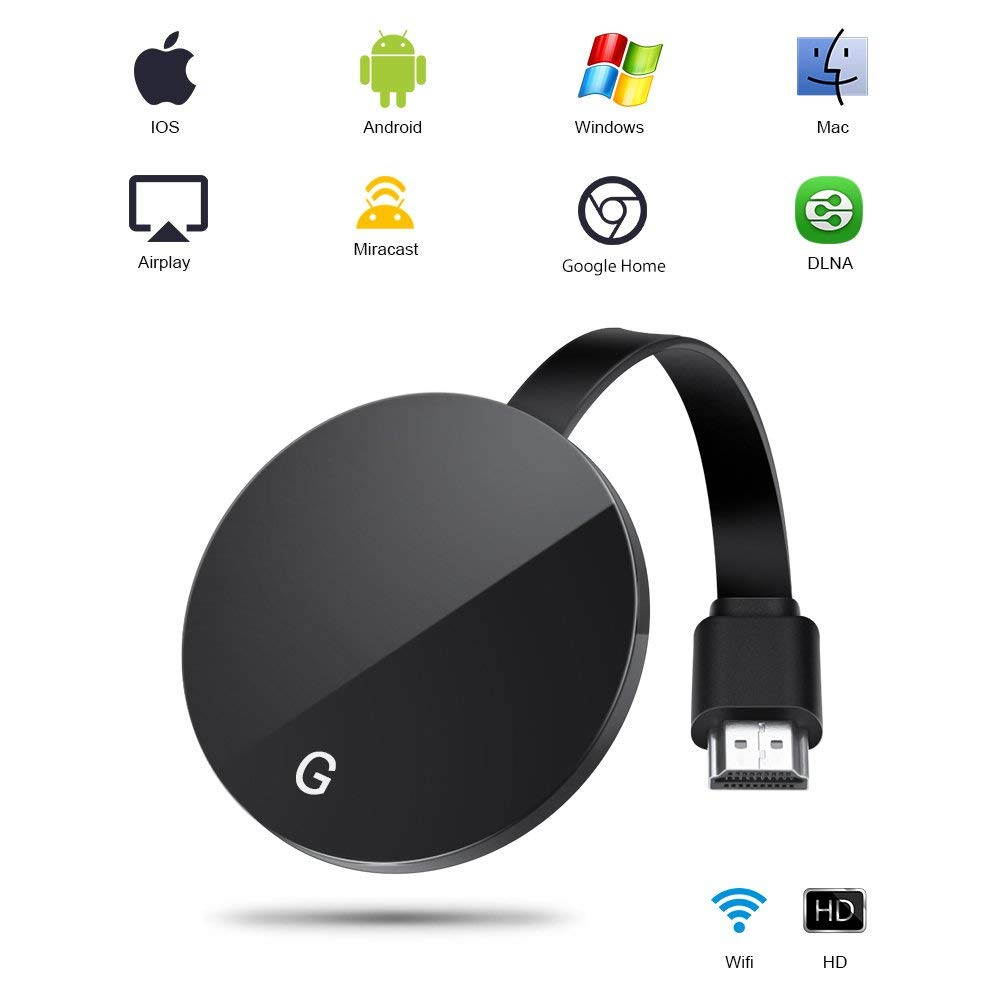 Wireless Display Adapter 5G 2.4G WiFi Dongle HDMI Display Adapter Screen Mirroring Dongle 1080P HD DLNA Airplay Miracast Dongle For MacBook Android IOS Windows 8.1 10 iPhone X 8 to to TV Projectors