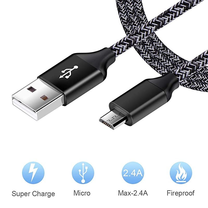 Plug Adapter Fast Micro USB Cable Android Compatible for Samsung Galaxy S7 S6 J8 J7 J6 J5 J4 J3Note 5 4 3LG K7 K8 K20 Aristo 2 3 4+LG Stylo 2 3 2VMoto E5 E6 E4 E3 G5Kindle Fire
