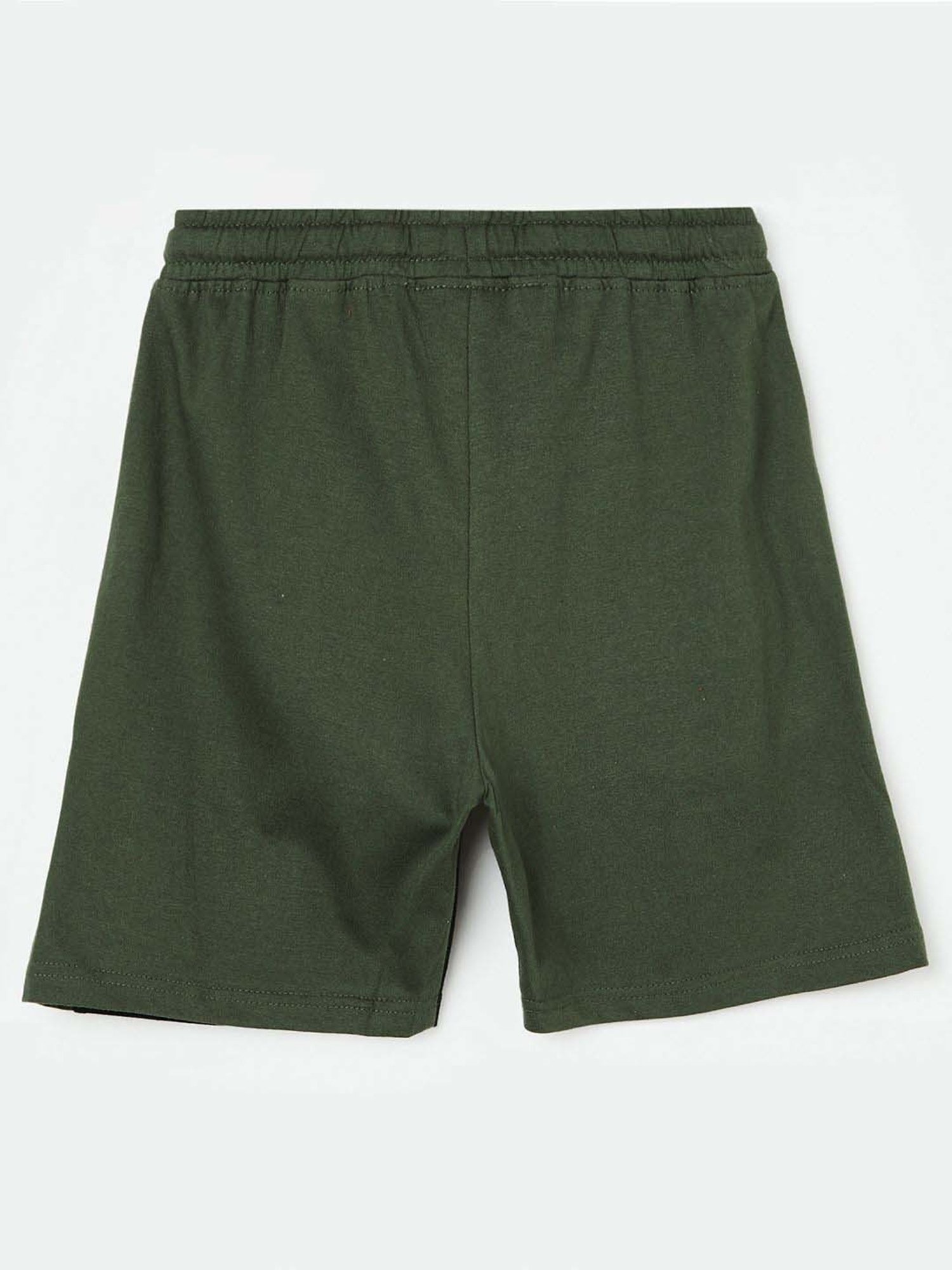 Fame Forever by Lifestyle Kids Olive & Black Cotton Color Block Shorts