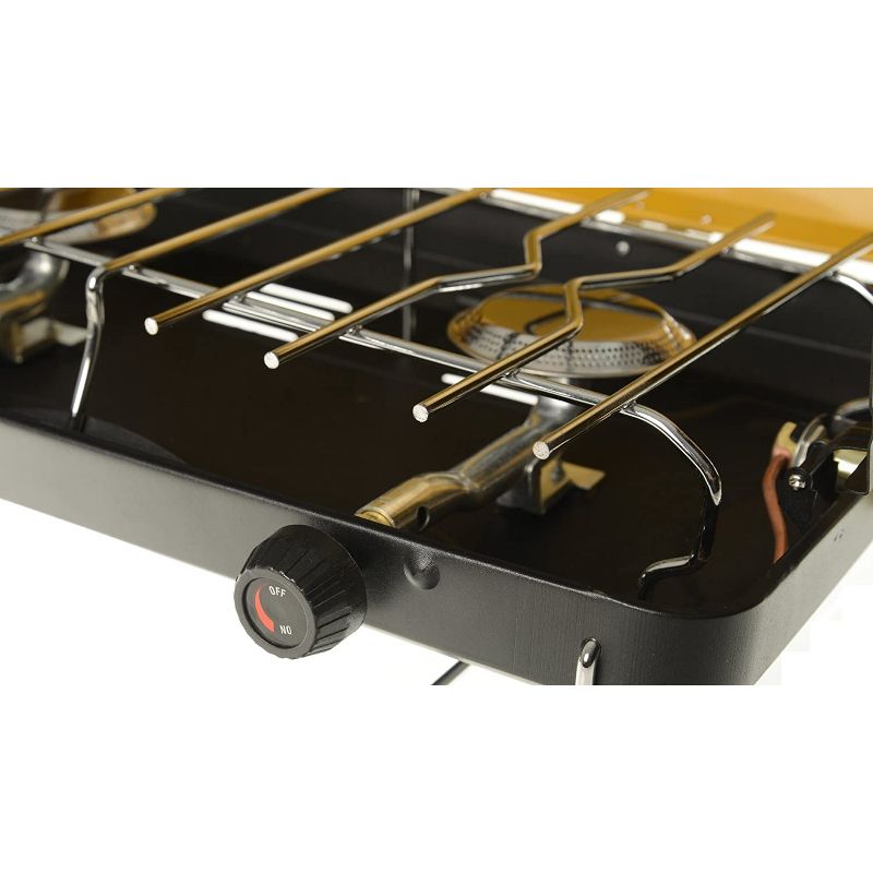 Martin MCS200 Durable Outdoor Portable Propane Gas Dual Burner Camping Cookware Grill Stove, Yellow